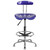 Vibrant Deep Blue and Chrome Drafting Stool with Tractor Seat