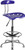 Vibrant Deep Blue and Chrome Drafting Stool with Tractor Seat