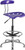Vibrant Violet and Chrome Drafting Stool with Tractor Seat