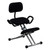Ergonomic Kneeling Chair with Back and Handles in Black Fabric
