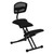 Ergonomic Kneeling Chair with Back in Black Mesh and Fabric
