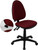 Mid-Back Burgundy Fabric Multifunction Swivel Task Chair with Adjustable Lumbar Support