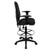 Mid-Back Black Fabric Multifunction Drafting Chair with Adjustable Lumbar Support and Adjustable Arms