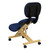 Mobile Wooden Ergonomic Kneeling Posture Chair with Reclining Back in Navy Blue Fabric