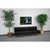 Black Leather Lounge Set, 3 Pieces