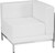 Contemporary  White Leather Right Corner Chair with Encasing Frame