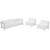 White Leather Sofa & Chair Set