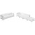 White Leather Sofa & Lounge Chair Set, 5 Pieces