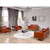 Contemporary Cognac Leather Loveseat with Stainless Steel Frame