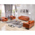 Contemporary Cognac Leather Sofa with Encasing Frame