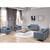 Contemporary Gray Leather Sofa with Encasing Frame