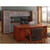 OSL-Series Executive Bow Front Desk, Mounted Hutch with Glass Doors,  Wardrobe and Storage Cabinets - Typical NXOS74