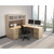 OSL-Series L-Shape Executive Desk with Glass Doors Hutch, Two Deluxe Full Pedestals and Tack Board- Typical NXOS127