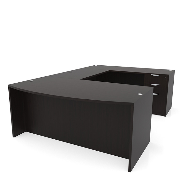 OSL-Series 71" Bow Front Executive U-Shape Office Desk with Double Pedestals