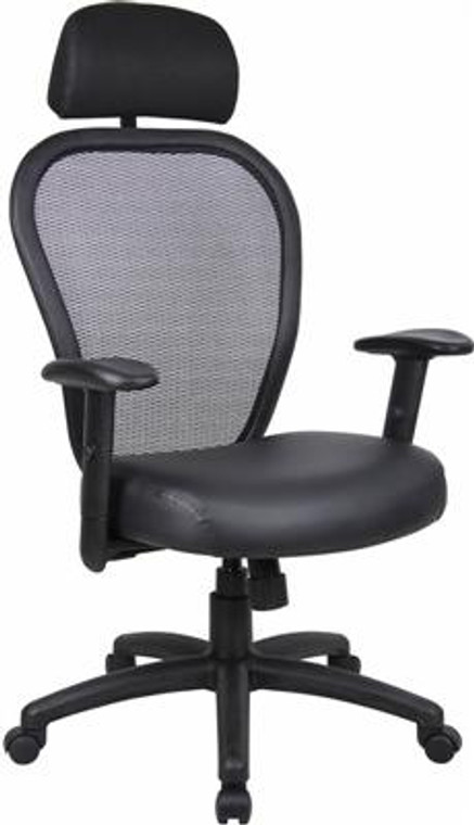 Leather Mesh Chair with Headrest