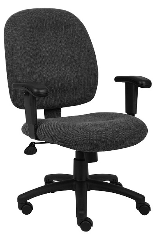 Black Chenille Fabric Ergonomic Task Chair