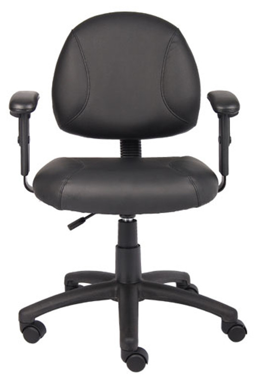 Leather Deluxe Posture Task Chair with Adjustable Arms