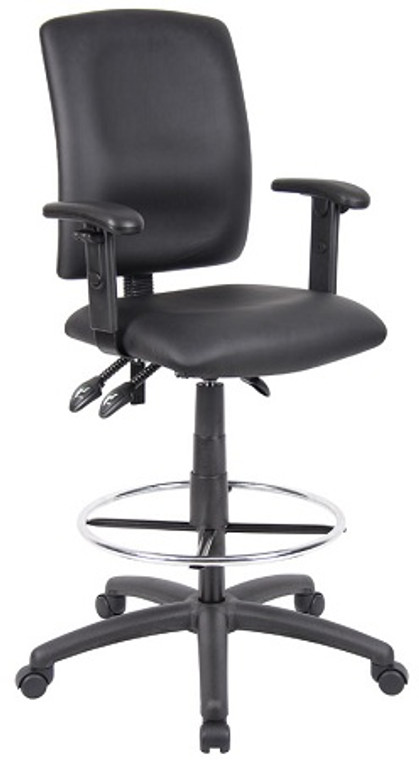 Multi-function Leather Drafting Stool with Adjustable Arms