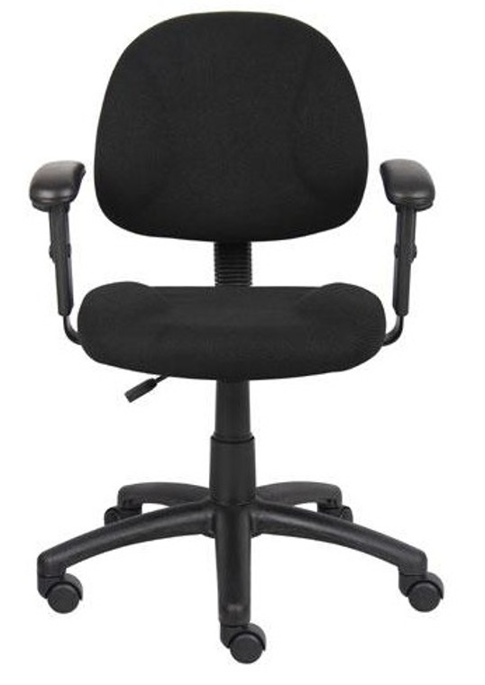 Black Fabric Deluxe Posture Task Chair with Adjustable Arms