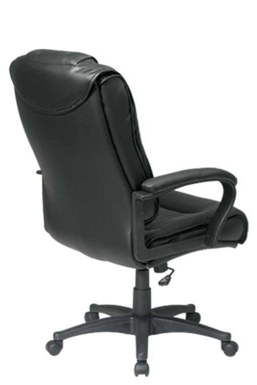 Deluxe High Back Executive Leather Chair with Padded Loop Arms