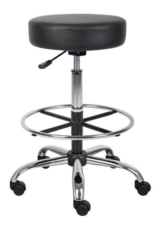 Black Medical Stool with Footring