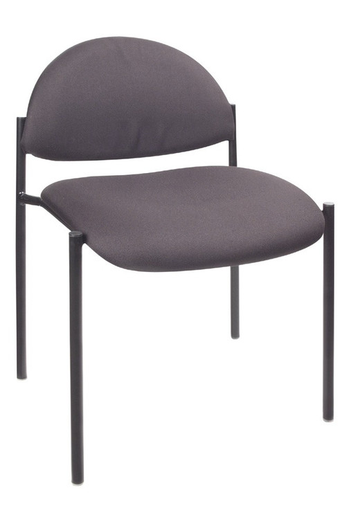 Grey Fabric Armless Stack Guest Chair