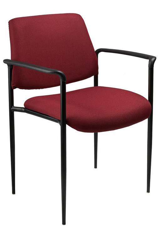 Burgundy Fabric Stack Guest Chair