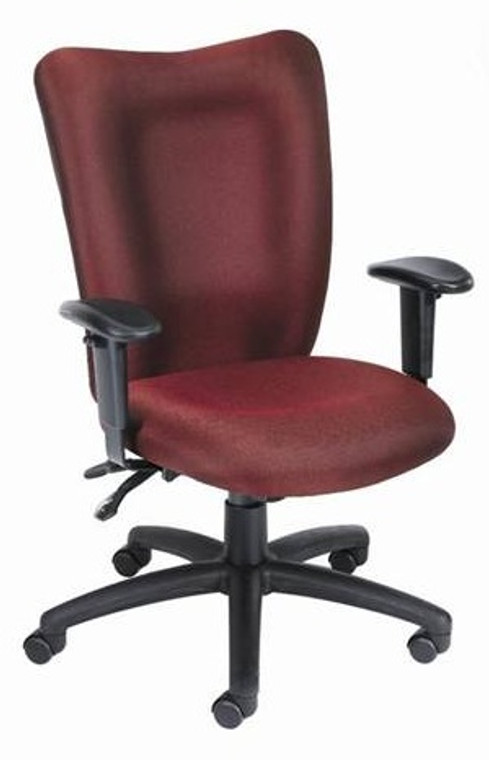 Burgundy Fabric Multi-Function Task Chair