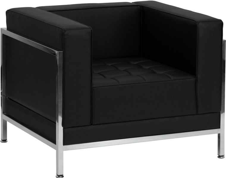Imagination Series Black Leather Sofa & Chair Set