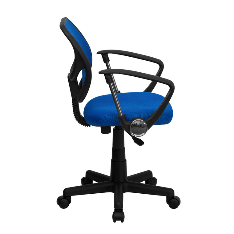 Mid-Back Blue Mesh Task Chair with Arms