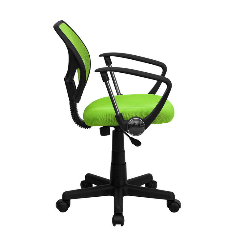 Mid-Back Green Mesh Task Chair with Arms