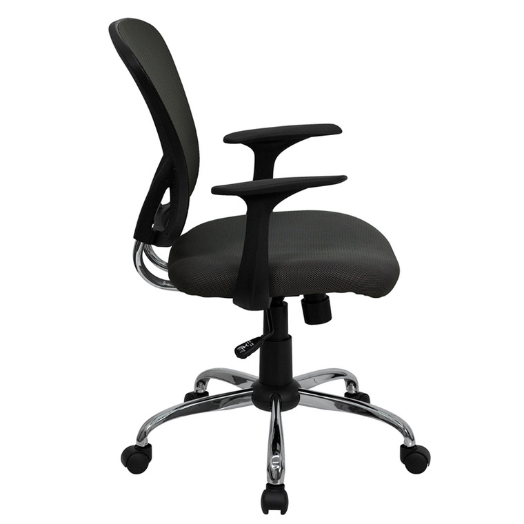 Mid-Back Dark Gray Mesh Office Chair with Chrome Base