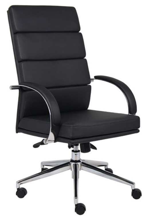 Black Modern Segmented High Back Executive Chair