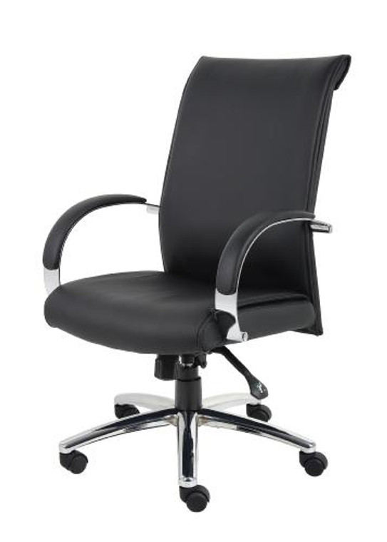 Black Modern Executive Chair with Contoured Back