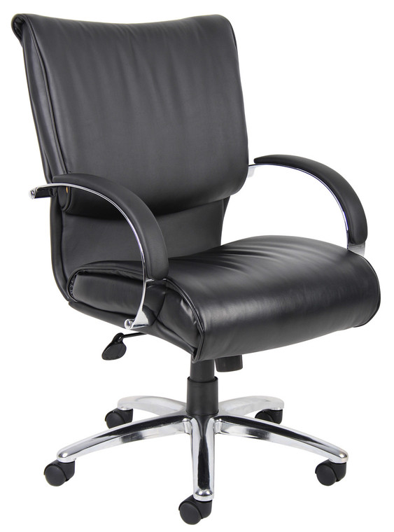 Mid Back Leather and Chrome Executive Chair