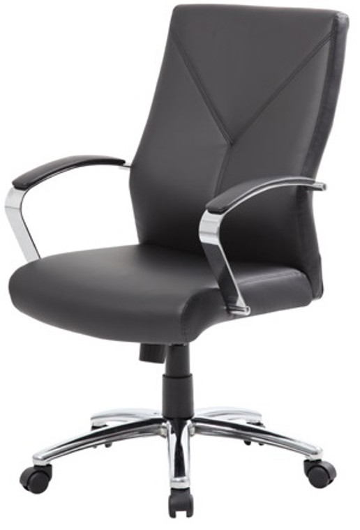 Black High Back Leather Contemporary Executive Chair