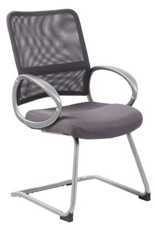 Vibrant Gray Mesh Task Chair with Loop Arms
