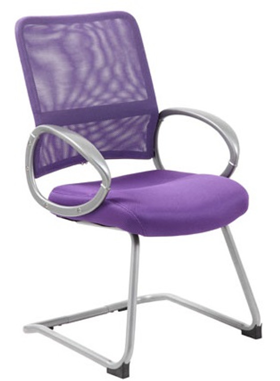 Vibrant Purple Mesh Task Chair with Loop Arms