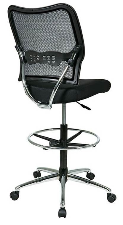 Deluxe Dark Back Drafting Chair with Chrome Finish Base