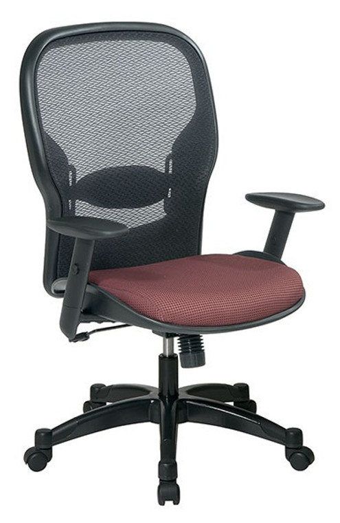 Professional Breathable Mesh Back Chair with Rosewood Fabric Seat