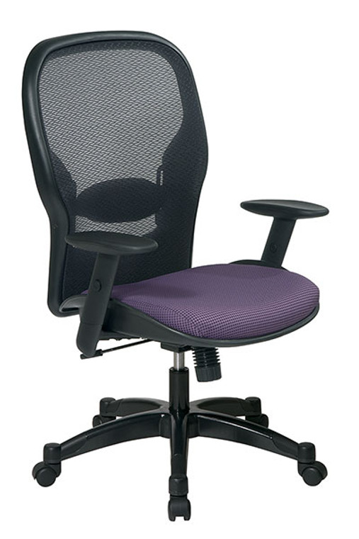 Mid-Back Coffee Brown Mesh Task Chair with Arms