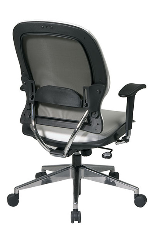 White Vinyl Managers Chair with Polished Aluminum Base