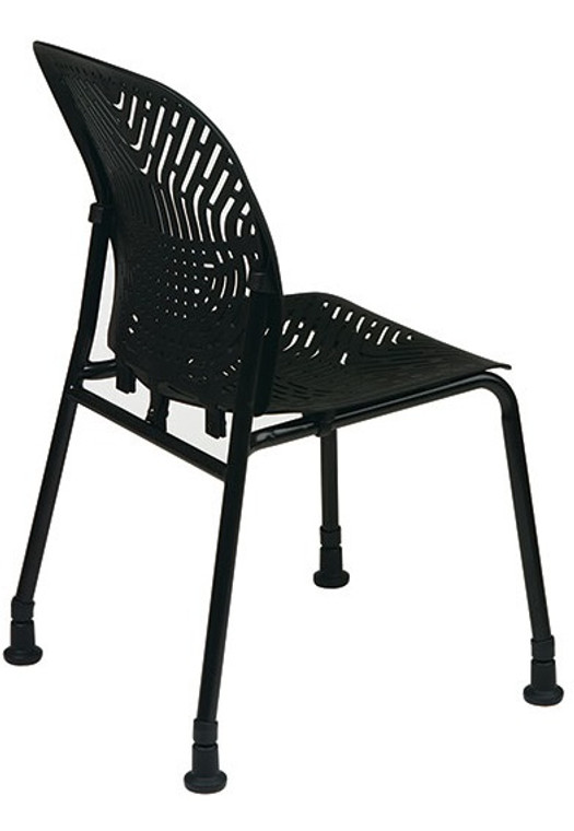 Raven Black Seat and Back Visitors Chairs with Glides