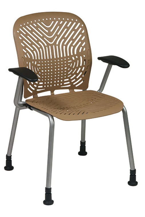 Latte Seat and Back Visitors Chairs with Glides and Platinum Frame