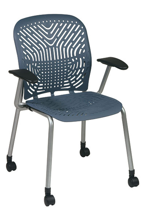 Visitors Chairs with Casters and Platinum Frame