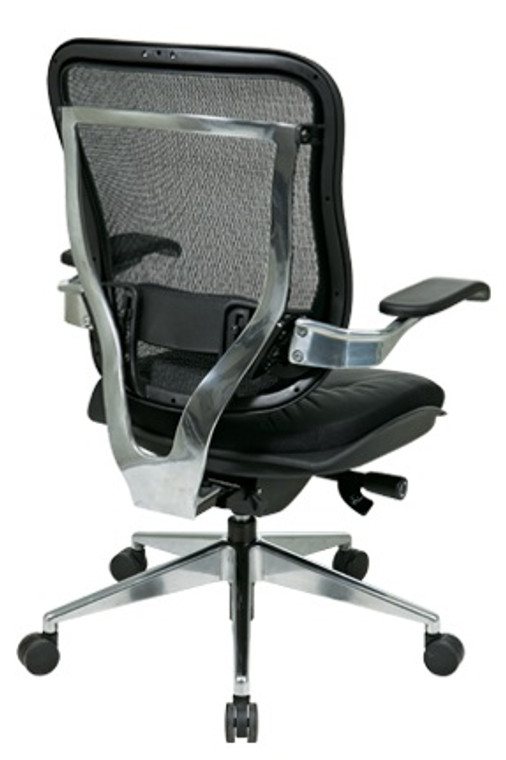 Executive High Back Chair with Mesh Back and Leather Seat with Cantilever Arms