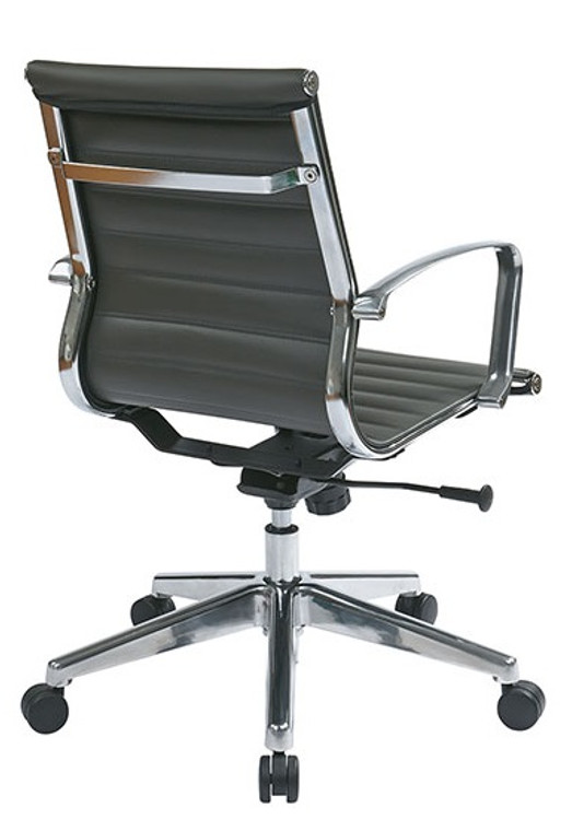 Mid-Back Grey Eco Leather Chair