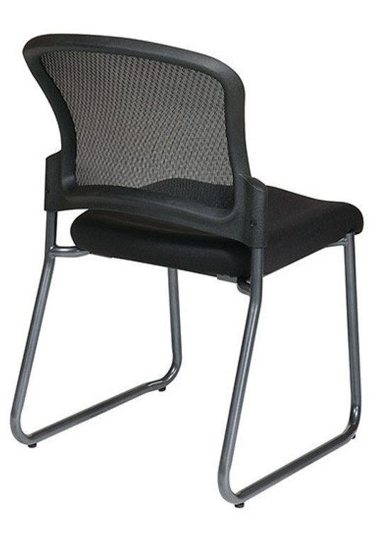 Modern Armless Mesh Stack Chair with Padded Seat
