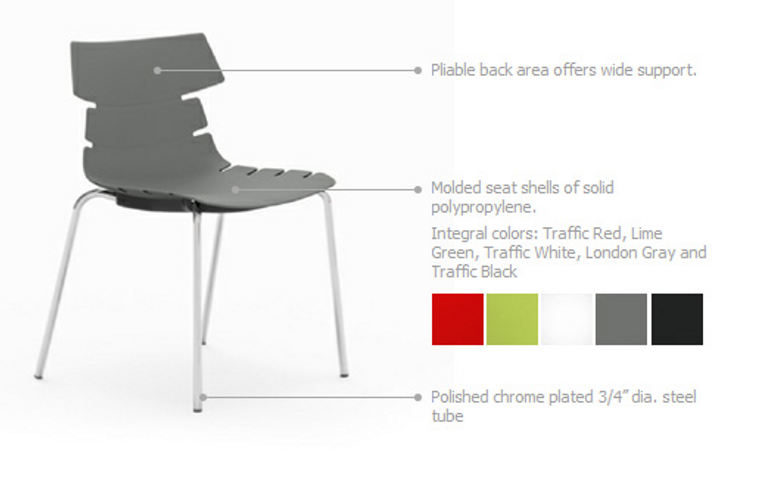 Tikal Traffic Red 4-Leg Side Chair