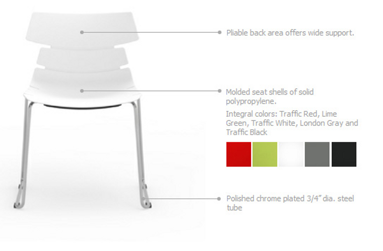 Tikal Traffic Red Sled Base Side Chair